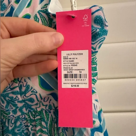 NWT Lilly Pulitzer Heidi Cotton Maxi Sz 14